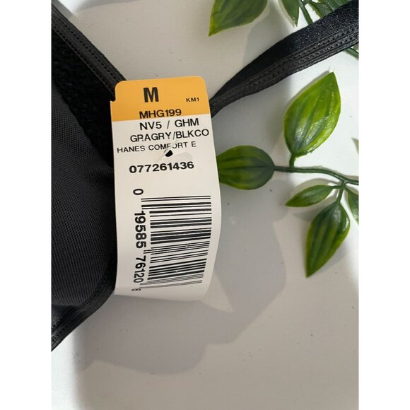 Hanes Comfort Evolution Wire-Free Bra Gray/Black Medium - Picture 7 of 7